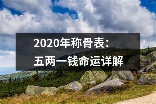 2025年称骨表：五两一钱命运详解